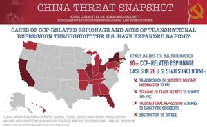 House report: 60 Chinese espionage cases, 224 espionage incidents in three years