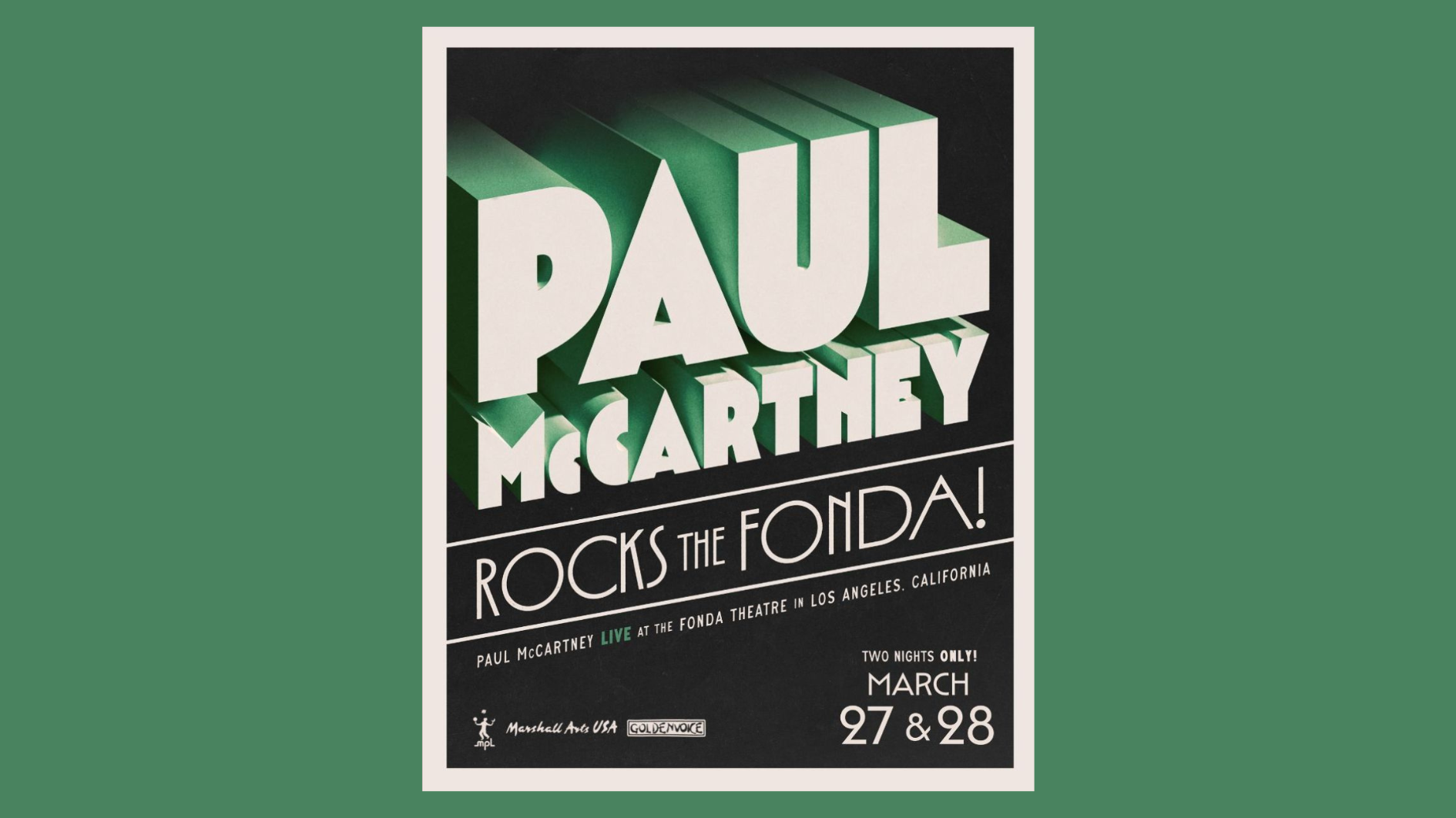 Paul McCartney to headline two shows at Los Angeles’ Fonda Theatre