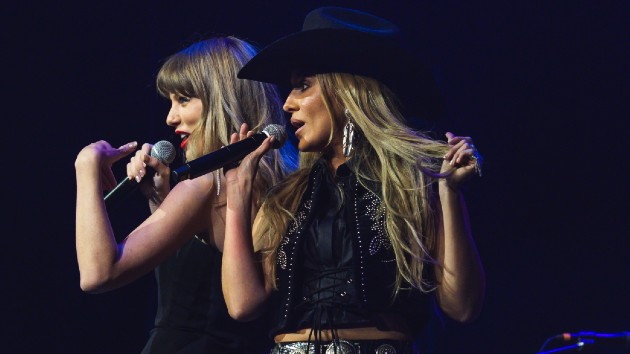 Taylor Swift + Lainey Wilson sing ‘Love Story’ at Travis Kelce’s Tight End University concert