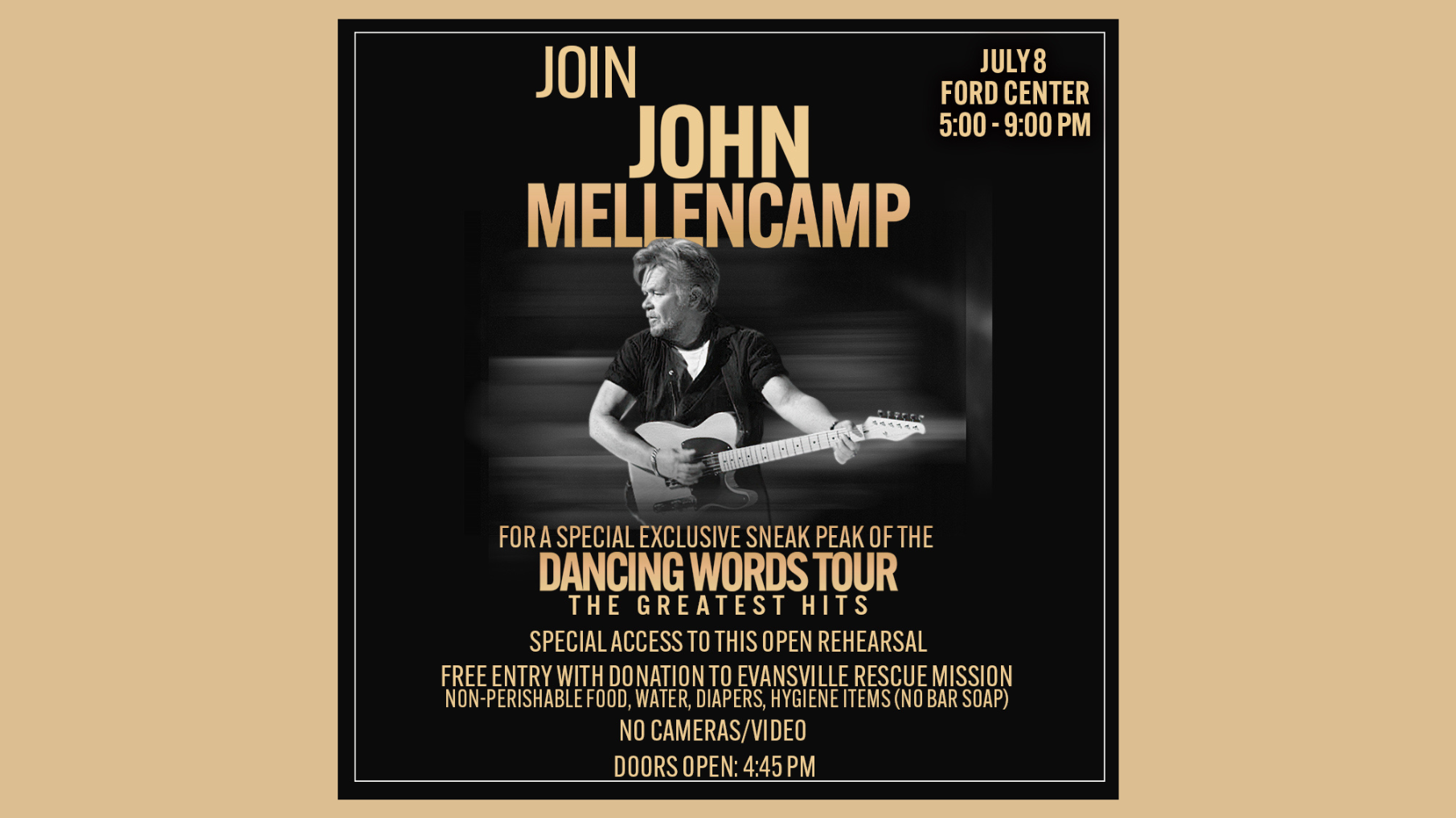 John Mellencamp invites fans to open rehearsal for Dancing Words tour