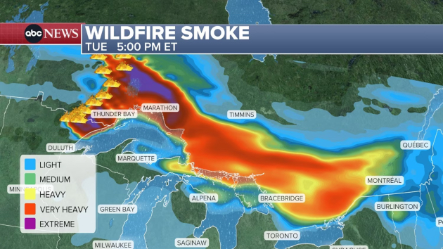 Raging wildfires spread through Canada; smoke to hit US Midwest, East Coast this week