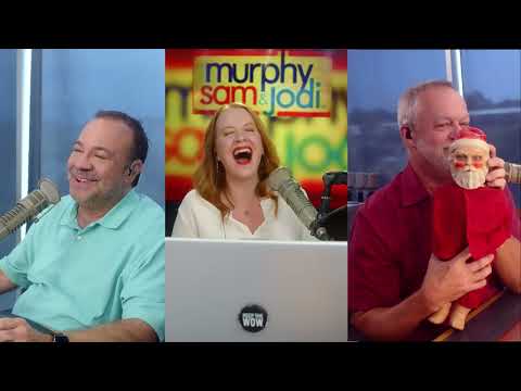 Show & Tell:  Sam brings Scary Santa to the studio