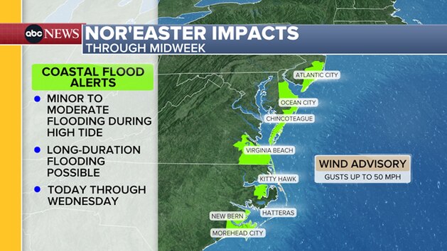 Mid-Atlantic coast bracing for October nor’easter